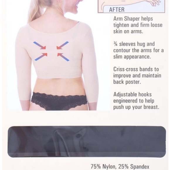 Fullness BLACK arm shaper slimming top posture Medium NWOT - Picture 4 of 12